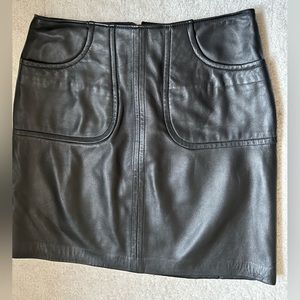 Black leather skirt